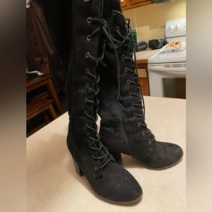 Black Goth Knee High Boots